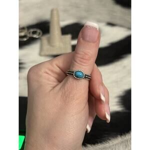 Carolyn Pollack Old Carlisle Sterling Silver Blue Turquoise Stacker Ring 7
